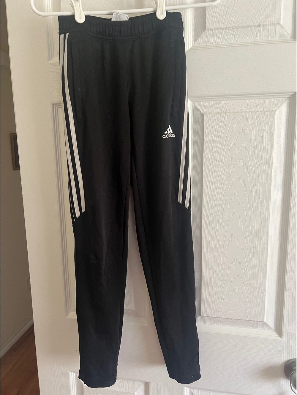 Adidas Med ladies Climacool Athletic Pant 22”W 27”L black with white stripes